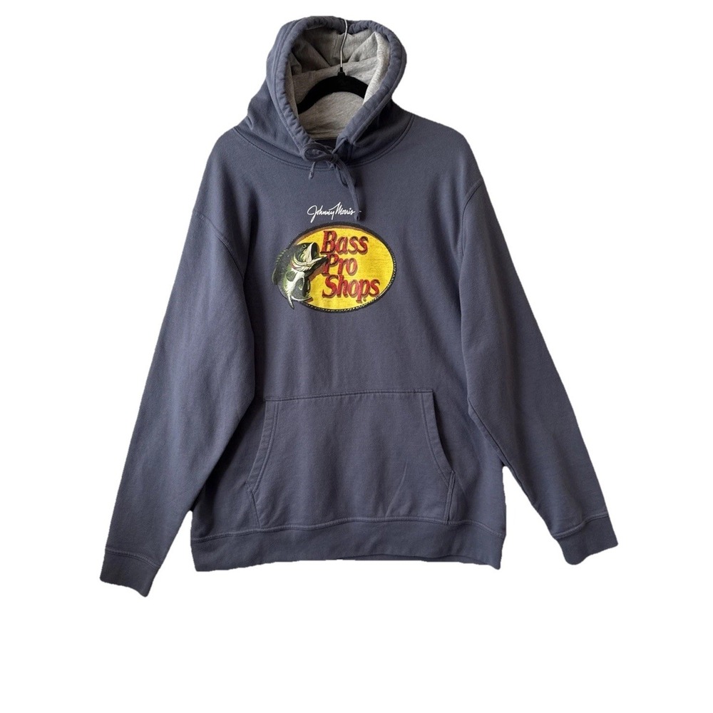 Bass Pro Shops Hooded Graphic Fleece Sweatshirt Men's L Cozy Outdoors Fishing
